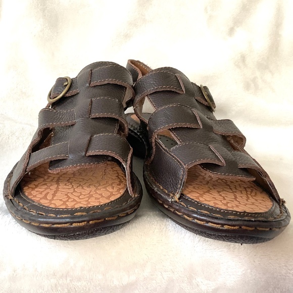 BJORNDAL BROWN LEATHER Women’s PLATFORM SANDALS SIZE 9M - Picture 6 of 14